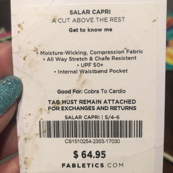 Fabletics navy yoga pants with appliqué detail - Picture 4 of 5